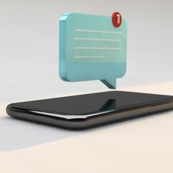 This image demonstrates an SMS txt message to a mobile phone.